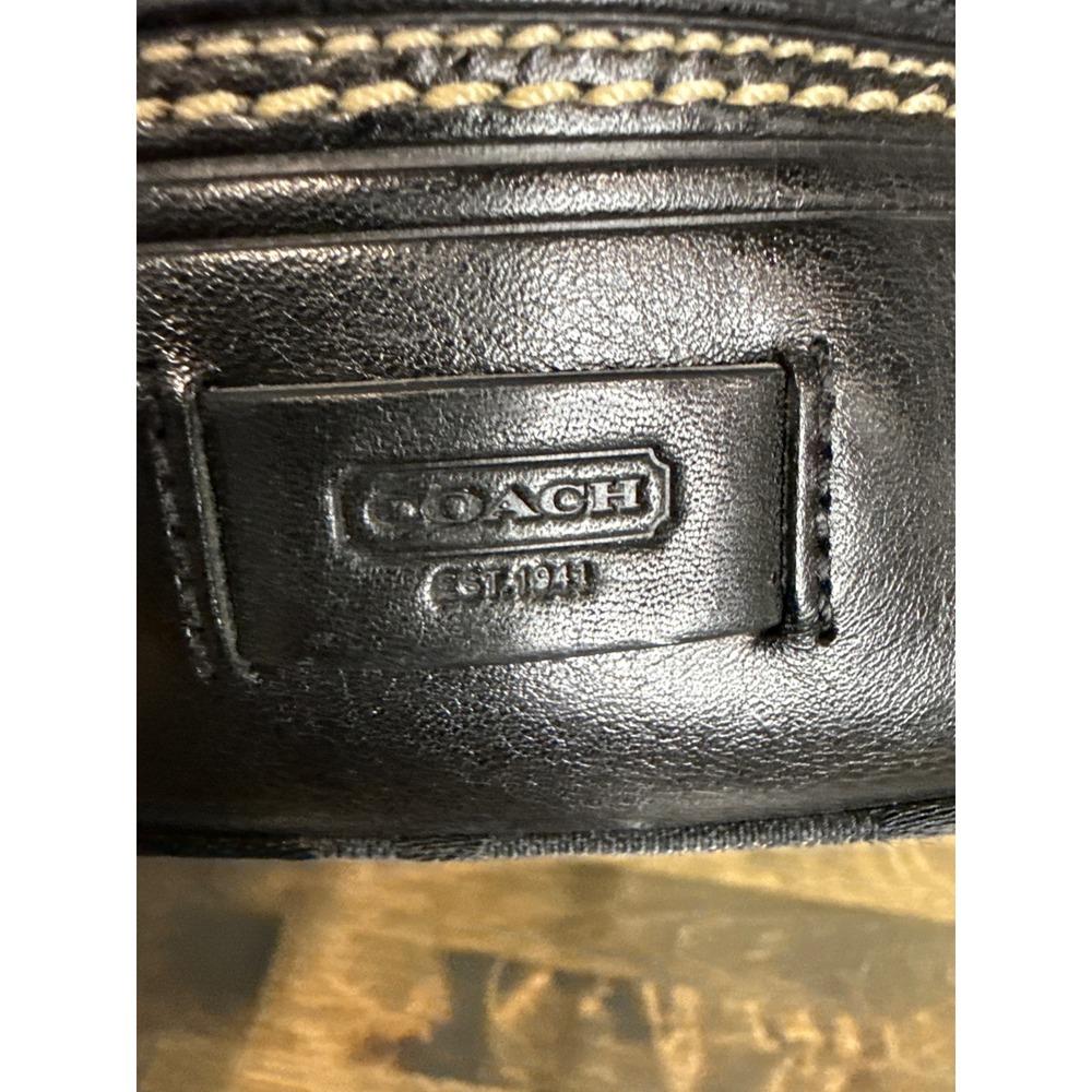 Coach Hampton Black C Monogram Leather/Canvas Satchel Handbag 11620 Y2K - Picture 5 of 13
